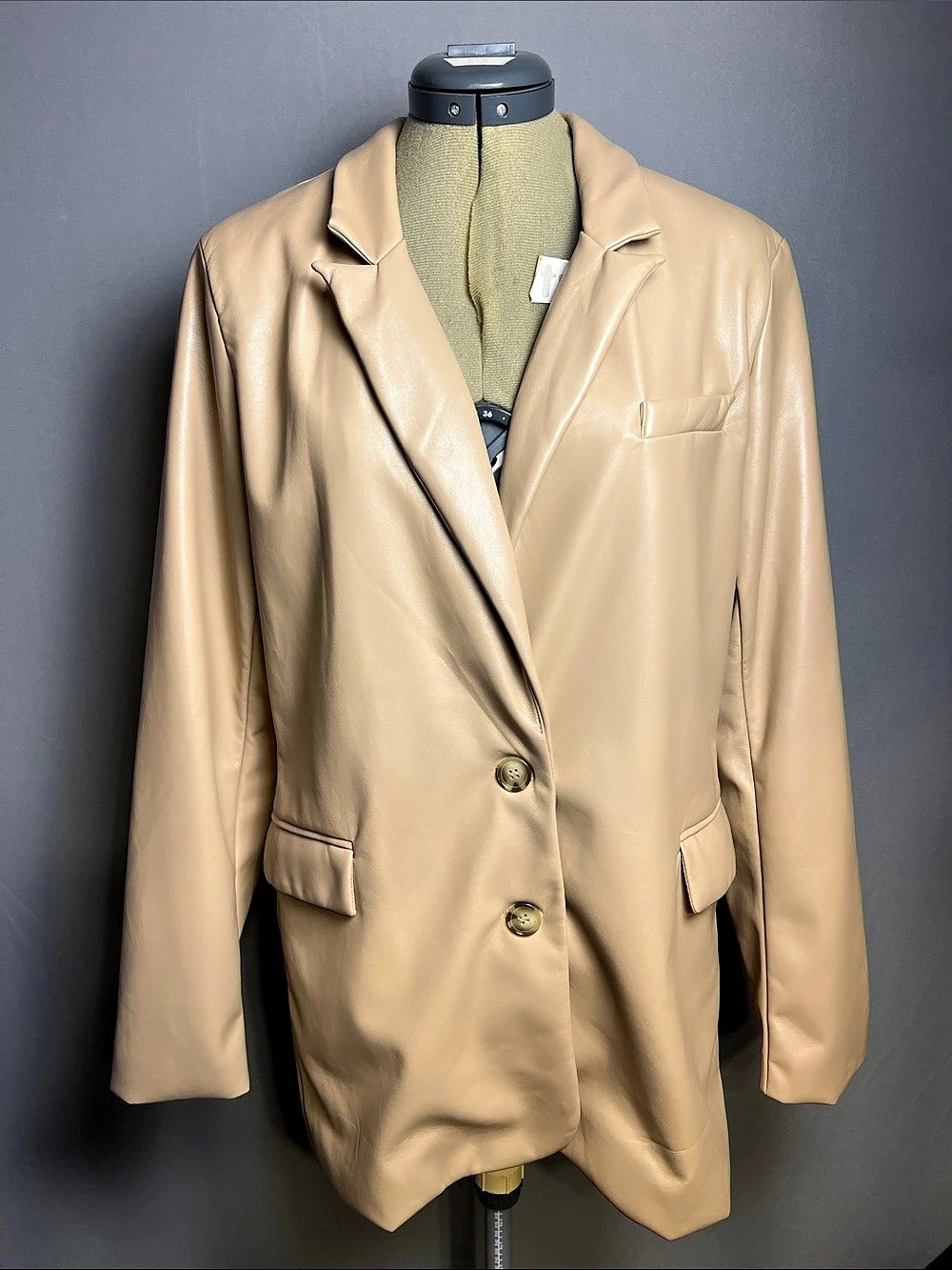 Joie Faux Leather Blazer in Brown Like New